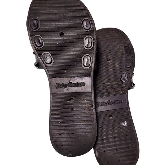 Juicy Couture Black Studded Sandals Rubber Size 7.5 - Picture 7 of 7